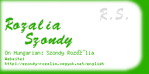 rozalia szondy business card